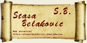 Staša Belaković vizit kartica